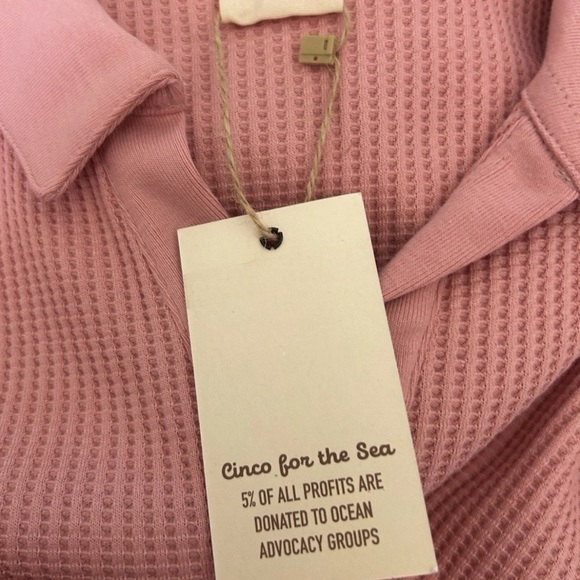 Dandy Del Mar Cannes Shirt Waffle Knit Pink Spanish Rose Short Sleeve XL - Picture 7 of 9